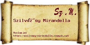 Szilvásy Mirandella névjegykártya